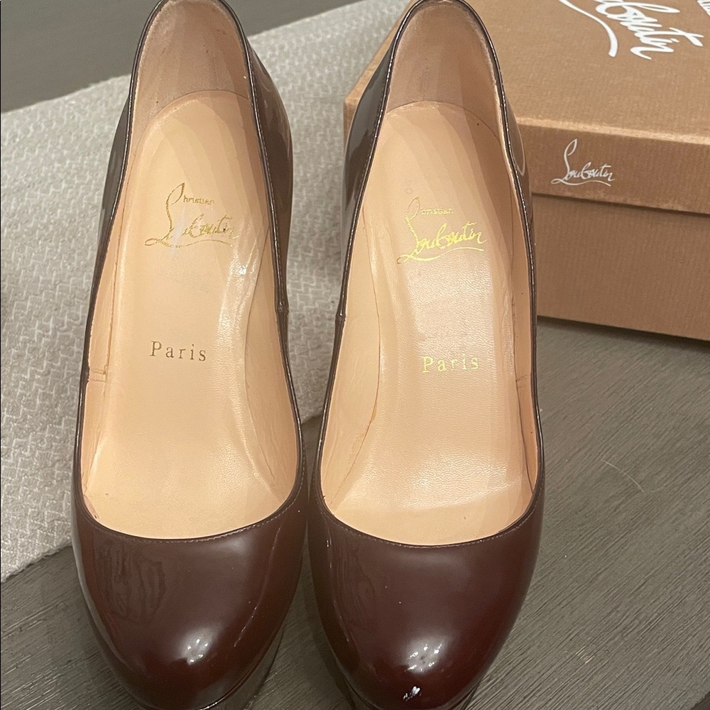Christian Louboutin Women's maroon red bottom stiletto Heels 7.5